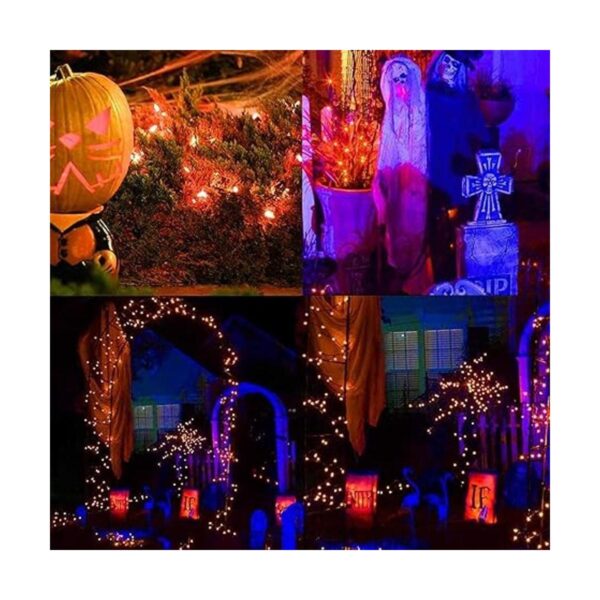 Romasaty C7 Cadena de luces de 25 pies color naranja_3