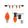 Romasaty C7 Cadena de luces de 25 pies color naranja_2