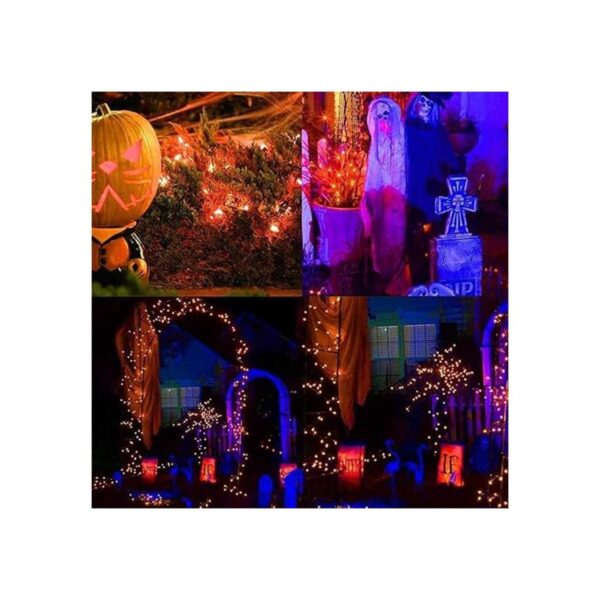 Romasaty C7 Cadena de luces de 25 pies color naranja_4