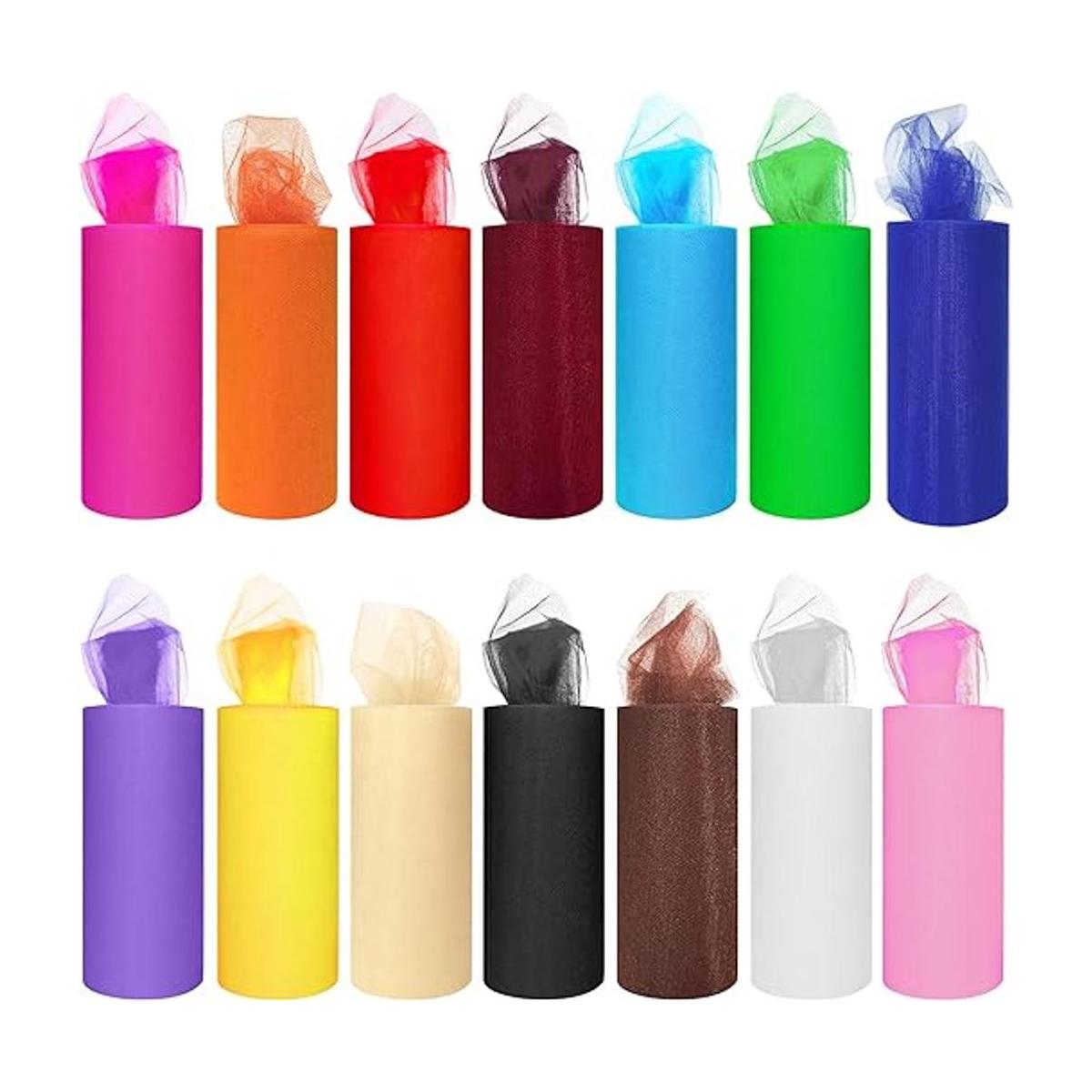 Rollos de tul de 14 colores de 6 x 25 yardas 75 pies