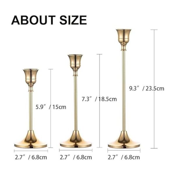 Romadedi Juego de 3 candelabros decorativos para velas