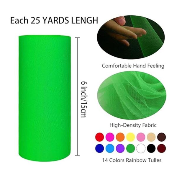 Rollos de tul de 14 colores de 6 x 25 yardas 75 pies_2