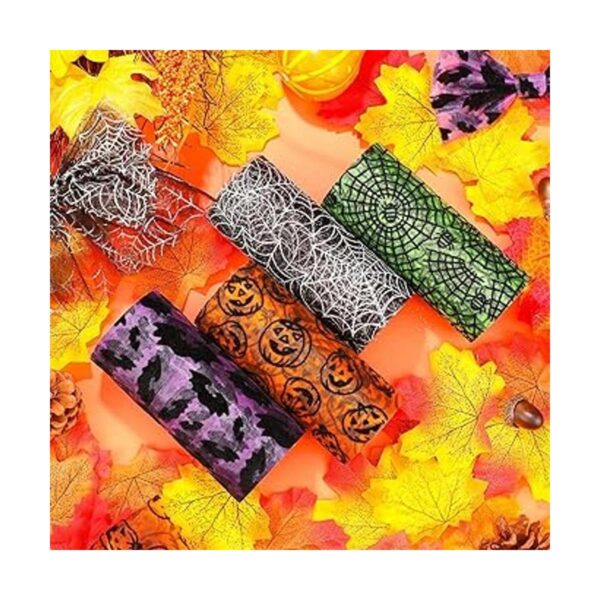Rollos de tul con purpurina para Halloween 4 unidades_5