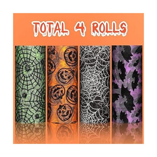 Rollos de tul con purpurina para Halloween 4 unidades_2