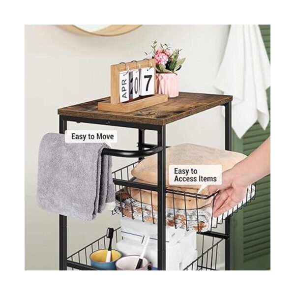 Rolling Cart Kitchen Storage Cart on Wheels 4 Tier Utility_3
