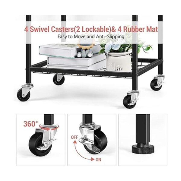 Rolling Cart Kitchen Storage Cart on Wheels 4 Tier Utility_5