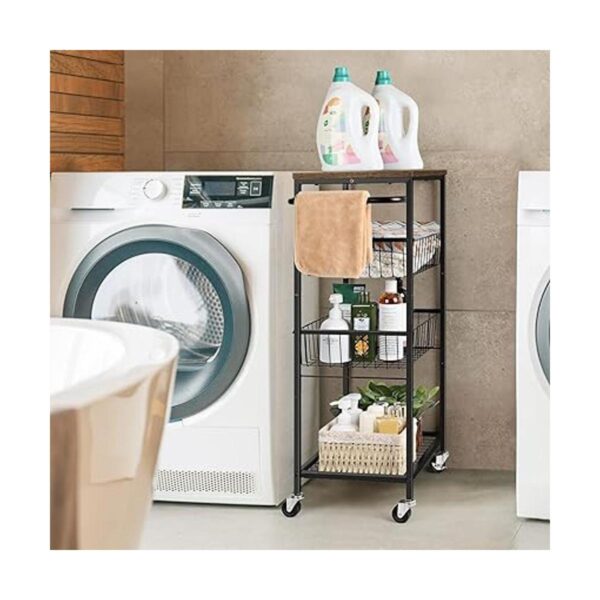 Rolling Cart Kitchen Storage Cart on Wheels 4 Tier Utility_6