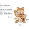 Rolife Rompecabezas de madera 3D gato de la suerte 72_3