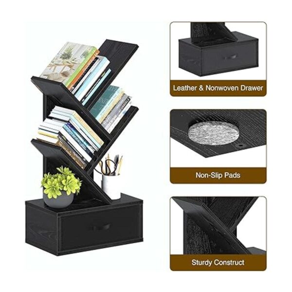 Rolanstar Estantería de árbol con cajón estantería de 3_6