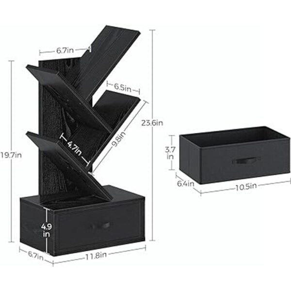 Rolanstar Estantería de árbol con cajón estantería de 3_5