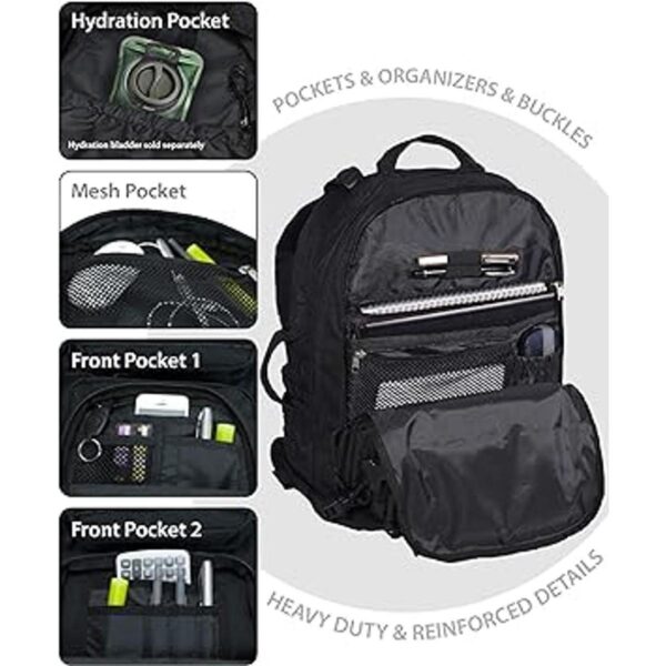 Rockland Mochila táctica militar para portátil Negro L_4