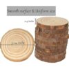 Rodajas de madera natural sin acabar 80 piezas de_2