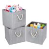 Robuy Paquete de 3 cubos plegables con mango de cuerda de