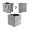 Robuy Paquete de 3 cubos plegables con mango de cuerda de