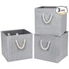 Robuy Paquete de 3 cubos plegables con mango de cuerda de