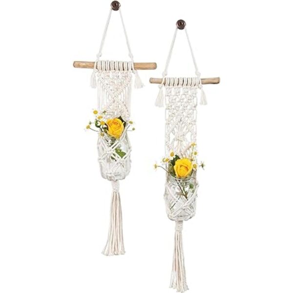 Roble macizo MWH027 Macramé PLNT HNGR KT Dos MINIS_2