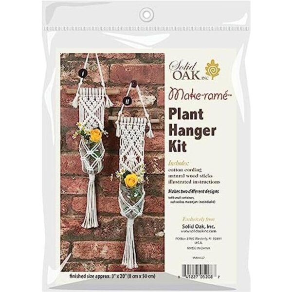 Roble macizo MWH027 Macramé PLNT HNGR KT Dos MINIS_1