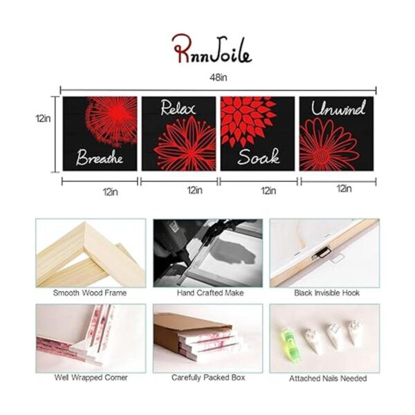 RnnJoile Relax Soak Unwind Breathe Cuarto de baño Arte de_5