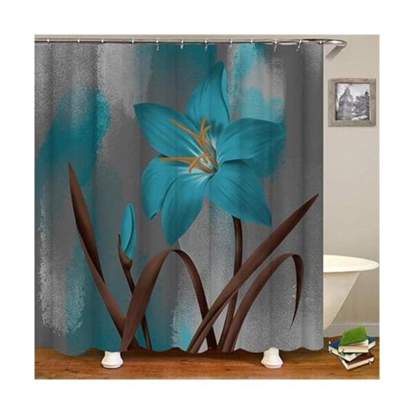 RnnJoile Lily Juego de cortinas de ducha con flores_5