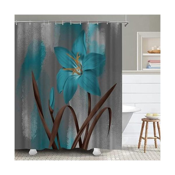 RnnJoile Lily Juego de cortinas de ducha con flores_4