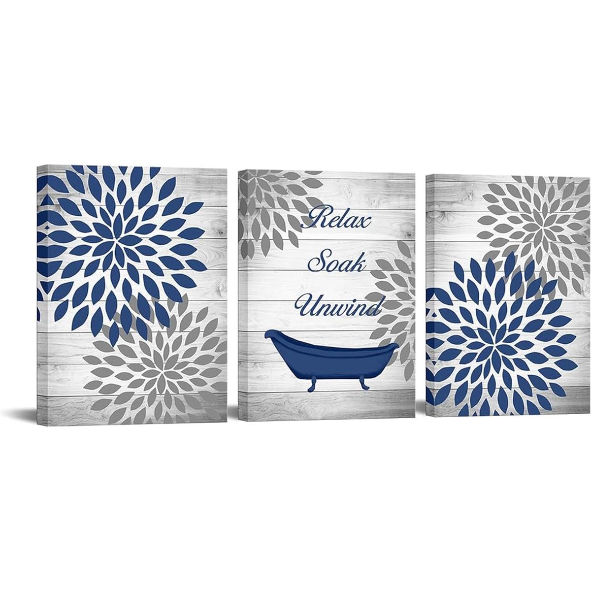 RnnJoile 3 piezas de lienzo rústico floral para pared