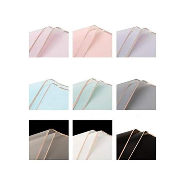 Rikyo 20 piezaspapel de regalo de flores con borde dorado_4