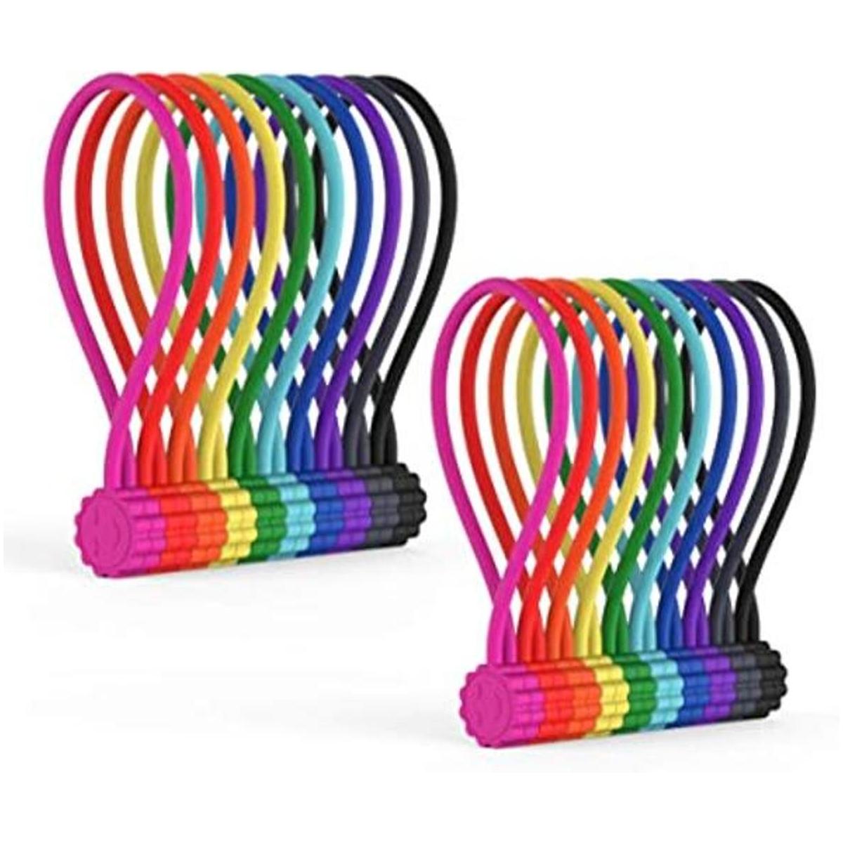 RichRay Paquete de 20 bridas de silicona reutilizables de
