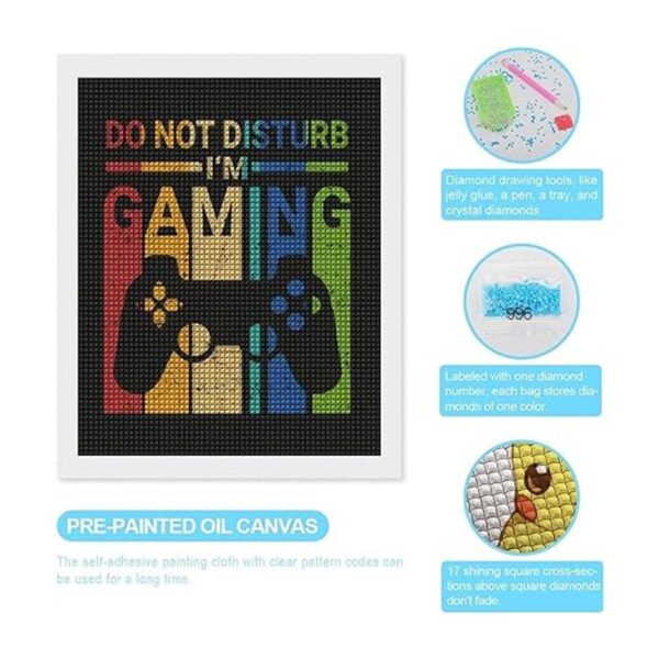 Retro Gamer Divertido DIY 5D Diamante Pintura Dibujo