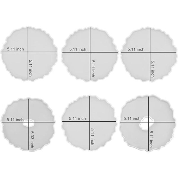 ResinWorld Paquete de 6 moldes de posavasos de geoda para_2