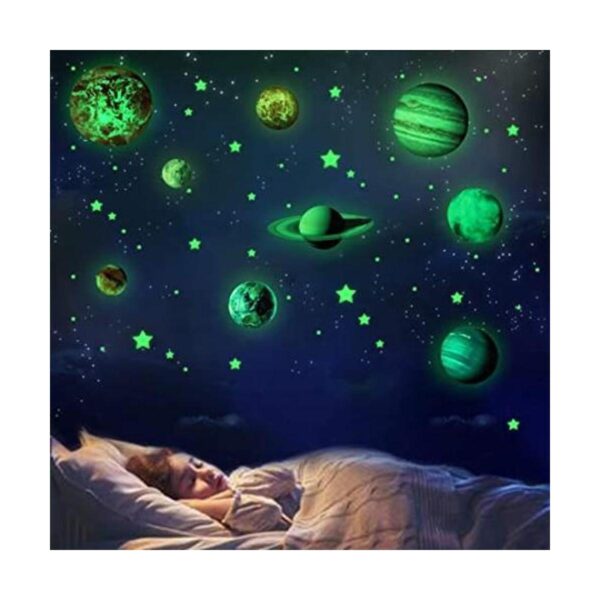 Resplandor en la oscuridad planetas estrellas espaciales_1