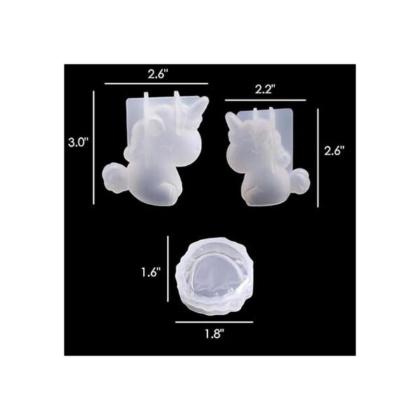 ResinPro 3 moldes de resina epoxi con base de unicornio y