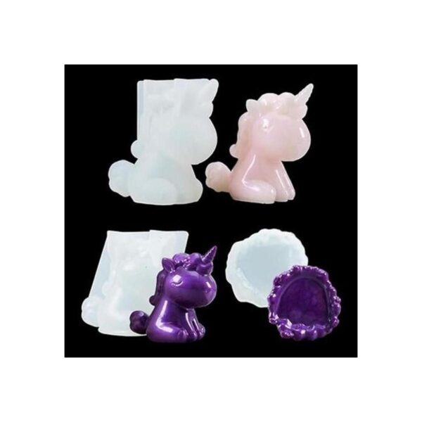 ResinPro 3 moldes de resina epoxi con base de unicornio y