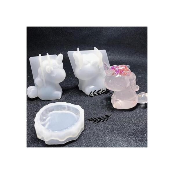 ResinPro 3 moldes de resina epoxi con base de unicornio y