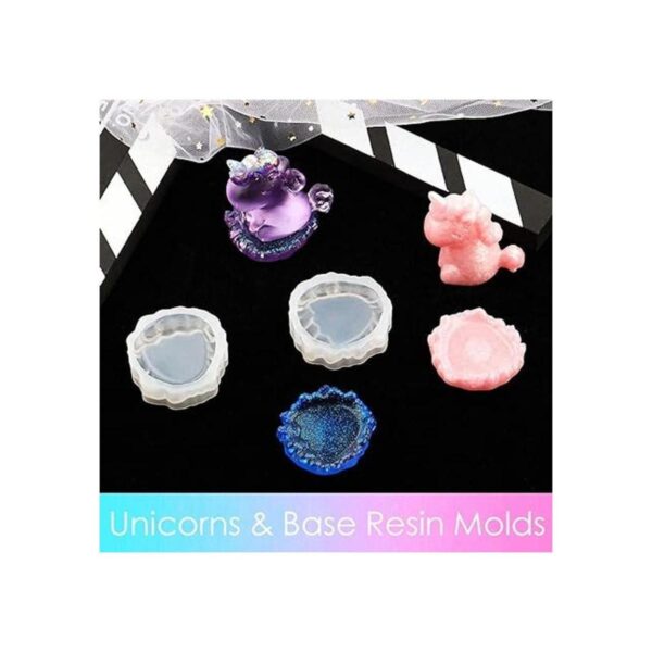 ResinPro 3 moldes de resina epoxi con base de unicornio y
