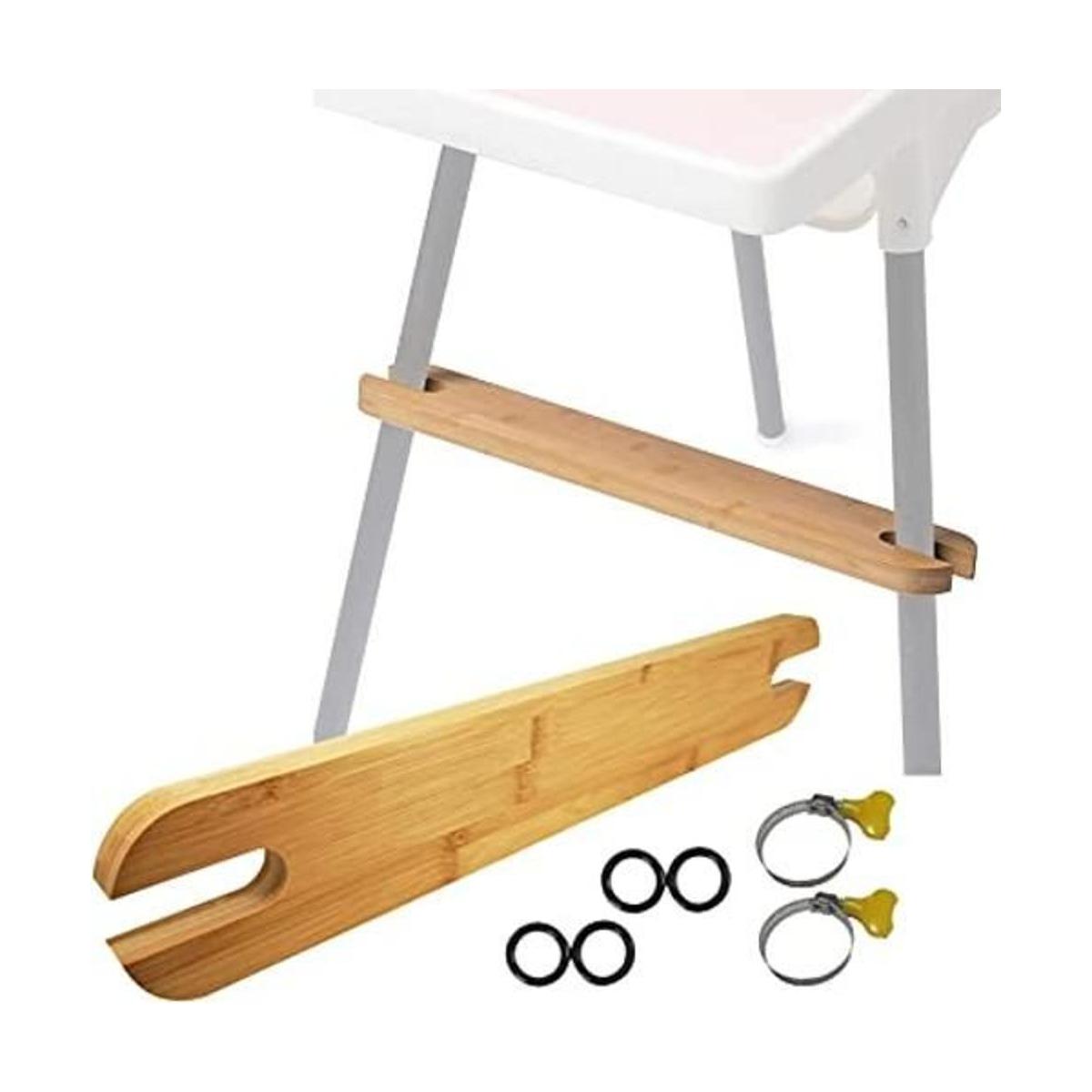 Reposapiés para silla alta reposapiés de madera de bambú