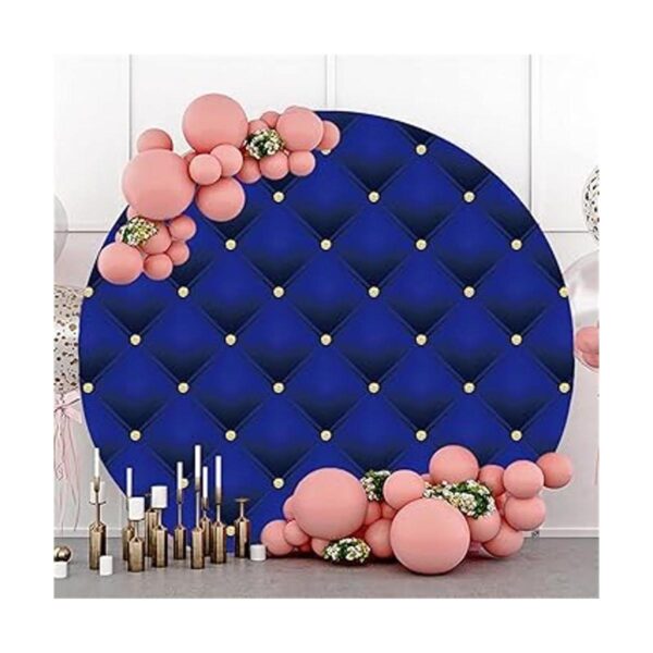 Renaiss Funda redonda de 8.9 x 9.2 ft color azul real_2