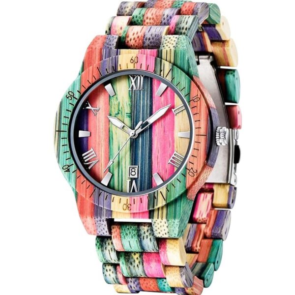 Relojes de madera para hombre hechos a mano coloridos_1