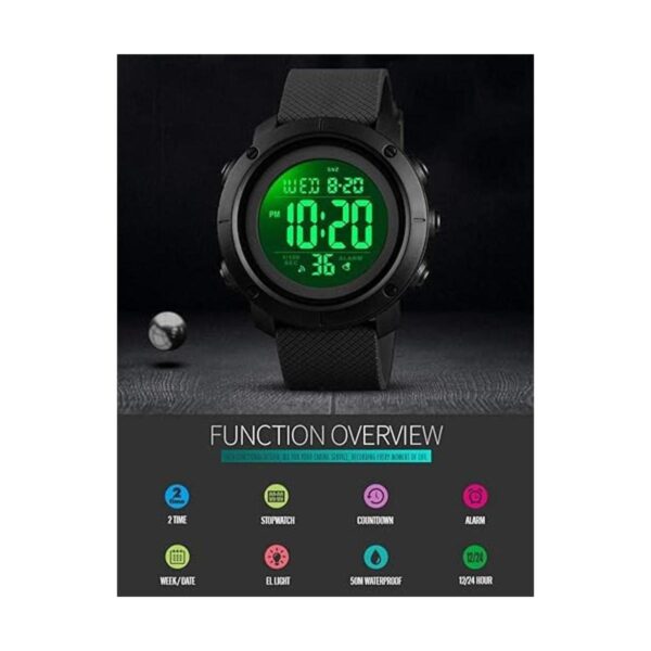 Reloj para niños grandes digital impermeable militar_3