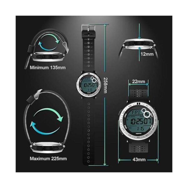 Reloj subacuático de 328.1 ft podómetro para hombres y