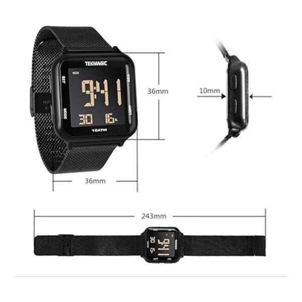 Reloj digital sumergible impermeable de 10 ATM con correa_4