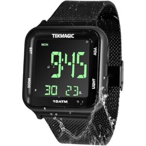 Reloj digital sumergible impermeable de 10 ATM con correa_1