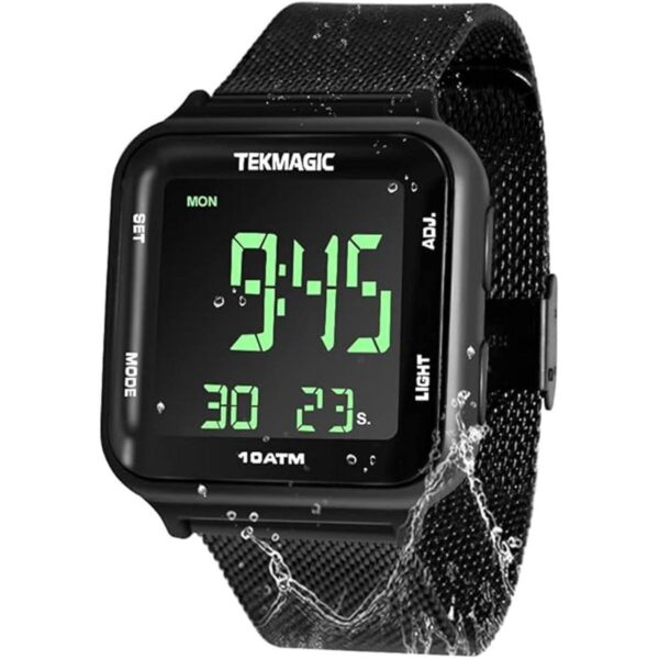 Reloj digital sumergible impermeable de 10 ATM con correa_1