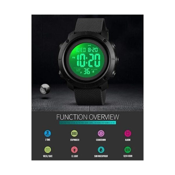 Reloj digital para niños grandes resistente al agua luz_3