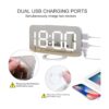 Reloj despertador digital pantalla LED con espejo grande_6