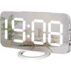 Reloj despertador digital pantalla LED con espejo grande_1