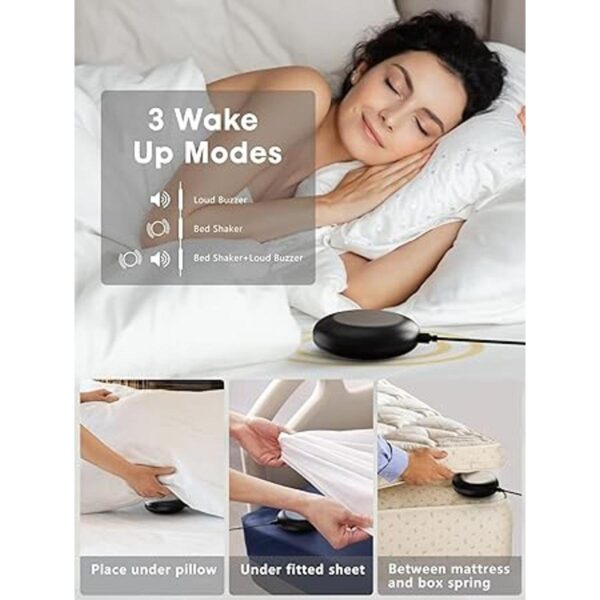Reloj despertador doble con agitador de cama para adultos_3