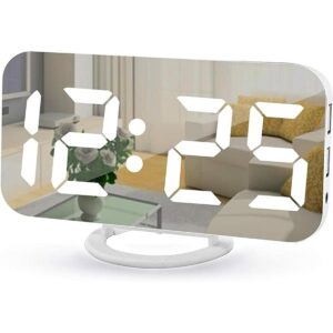 Reloj despertador digital relojes electrónicos con espejo_1