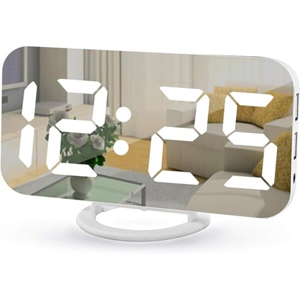Reloj despertador digital relojes electrónicos con espejo_1