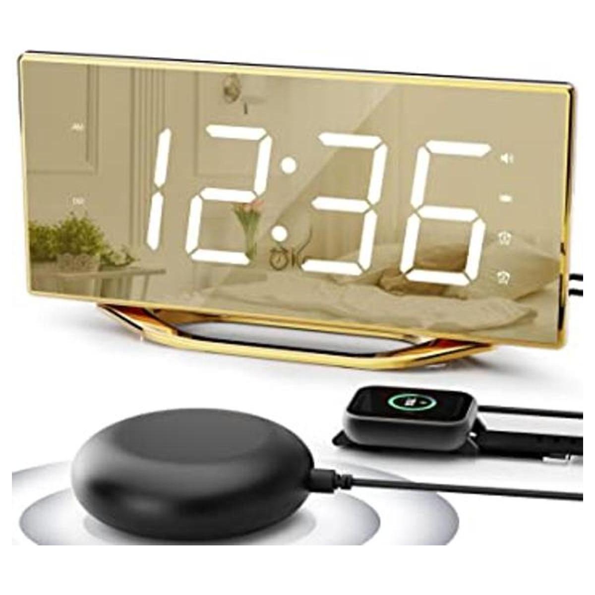 Reloj despertador para cama ruidoso para adultos con gran