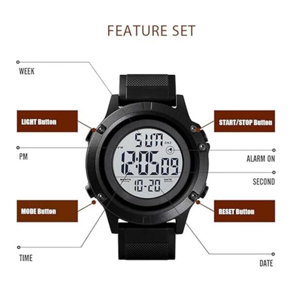 Reloj deportivo digital para hombre esfera grande
